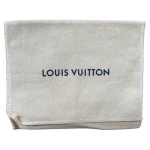 Louis Vuitton Small Cream Cotton Canvas Dust Bag for Jewelry or Wallets Logo